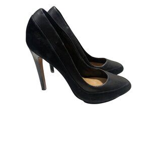 Badgley Mischka Black Leather & Suede High Heels Womens 8.5